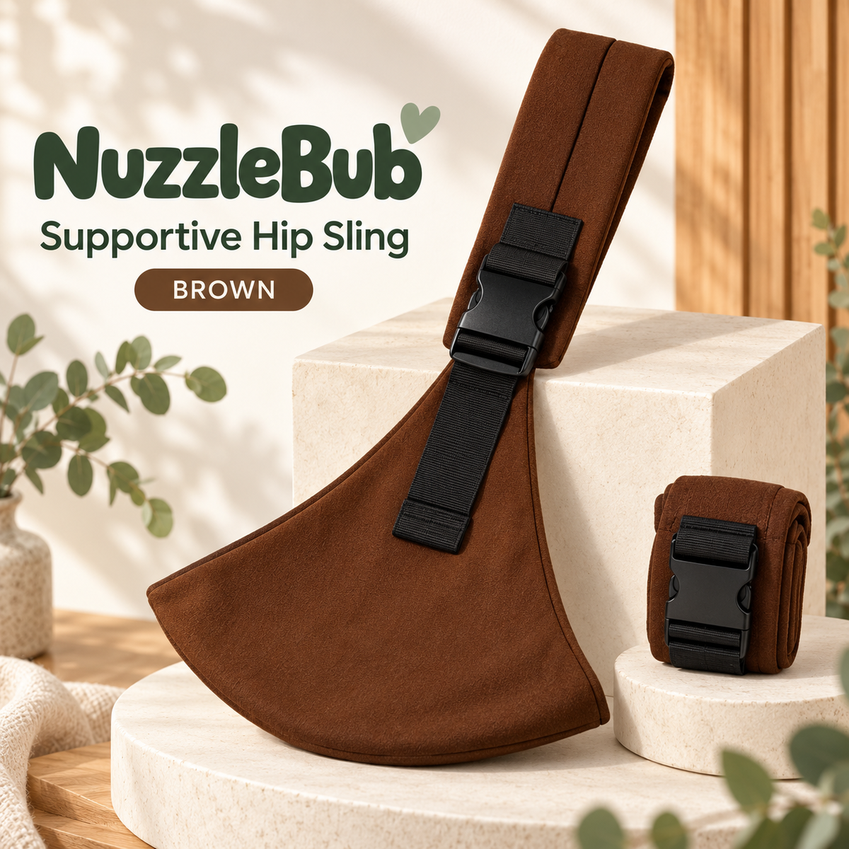 Brown NuzzleBub Supportive Hip Sling product view
