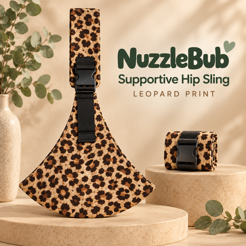 Leopard-print NuzzleBub Supportive Hip Sling product view