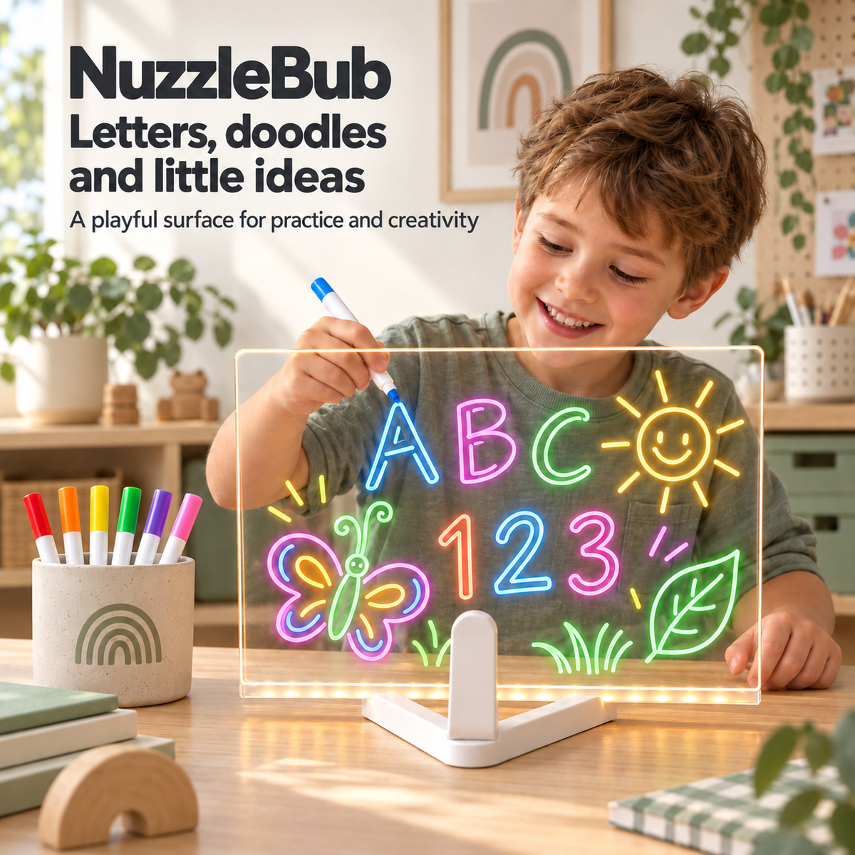 NuzzleBub LED Drawing Board for letters numbers and doodles